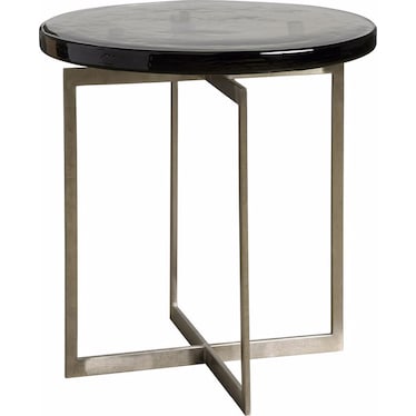 Avaline Smoked Glass Top Side Table