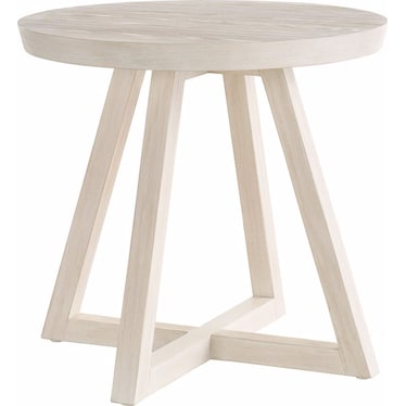 Dwell Round Side Table River Rock Finish