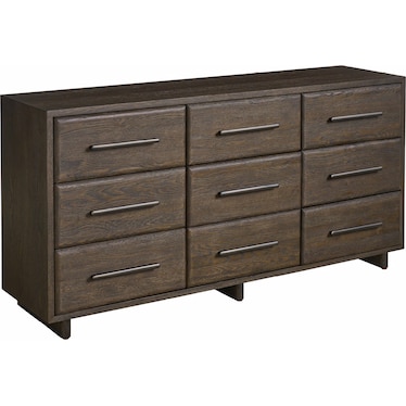 Modern Style Sable Nine Drawer Dresser