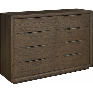 Modern Sable Finish Eight-Drawer Dresser