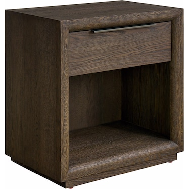 Modern One Drawer Nightstand Sable