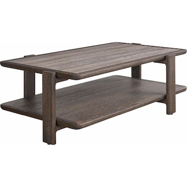 Modern Coffee Table Sable Wood Stone