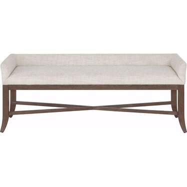 Montclair Bench Cocoa Wood Fabric
