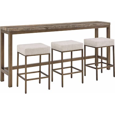 Brindle Console with Stools