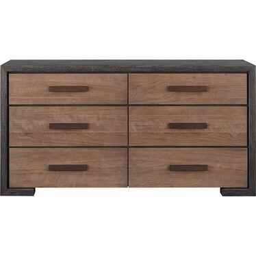 Modern Veil Oak & Haze Walnut Dresser