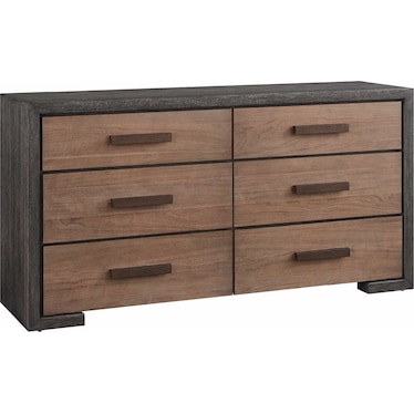 Modern Veil Oak & Haze Walnut Dresser