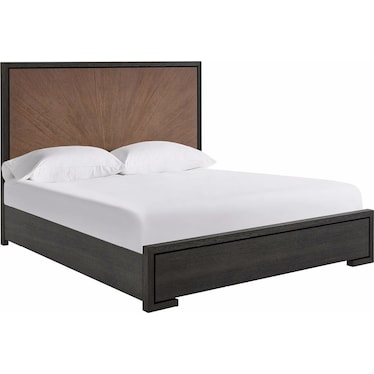 Modern Queen Bed Veil Oak Haze Walnut