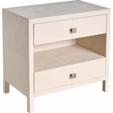Modern Lira Nightstand, Grey Leather