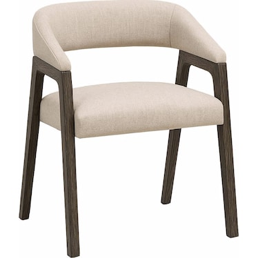 Modern Dining Chair Veil Oak Fabric