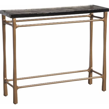 Modern Cast Glass & Brass Sofa Table