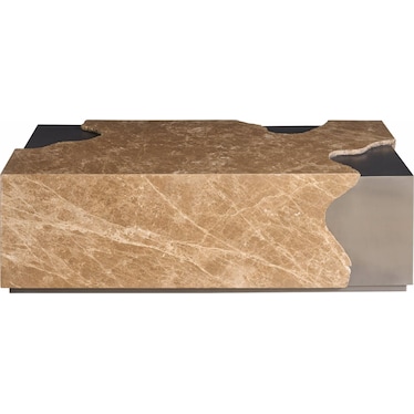 Modern Stone & Metal Coffee Table