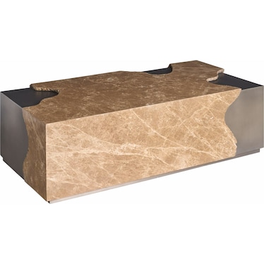 Modern Stone & Metal Coffee Table