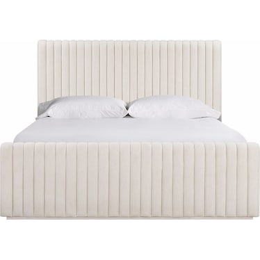 Modern Oyster Fabric Platform Bed