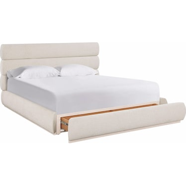 Modern Tufted Fabric Storage Bed