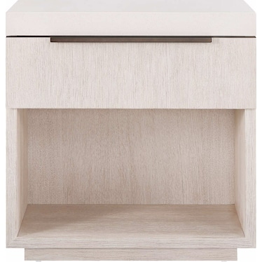 Modern Nightstand Mist Oak White Quartz