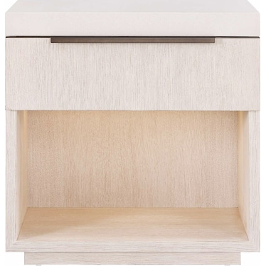 Modern Nightstand Mist Oak White Quartz