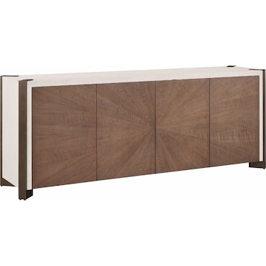 Modern Credenza Mist Oak Haze Walnut