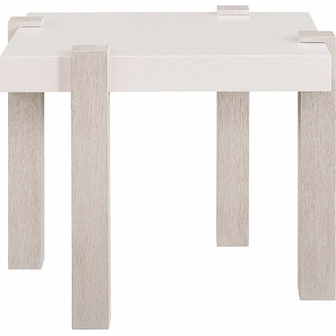 Modern Mist White Quartz End Table