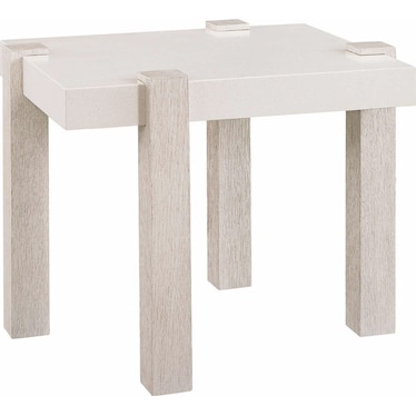 Modern Mist White Quartz End Table