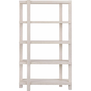 Modern Mist Oak Tall Etagere Bookcase