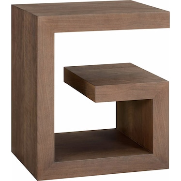 Modern Bedside Table Haze Walnut Veneer