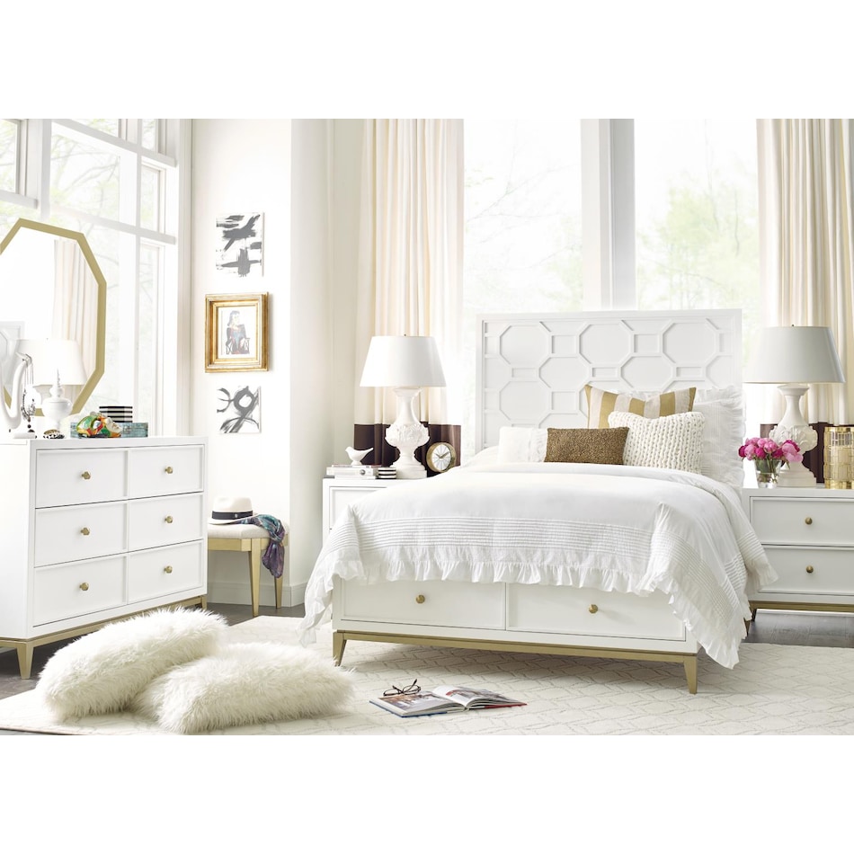 white with gold accents n c  