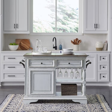 White Wood Bar Cart