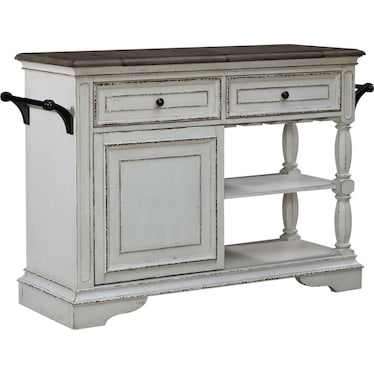 White Wood Bar Cart