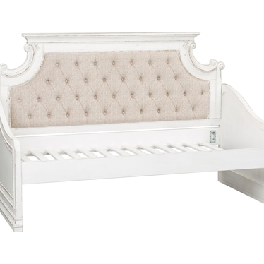 Antique White Wood Twin Daybed Slat Roll