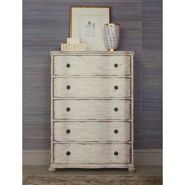 HELENE FIVE DRAWER CHEST - CRÈME