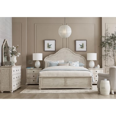 VIGNETTE QUEEN PANEL BED - CRÈME - COMPLETE