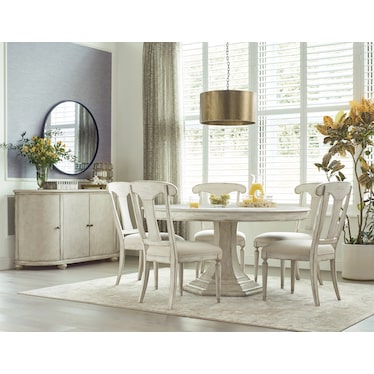 CIVETTE ROUND DINING TABLE - CRÈME - COMPLETE
