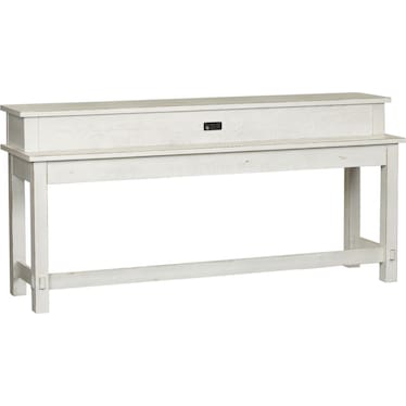 Distressed White Wood Console Bar Table