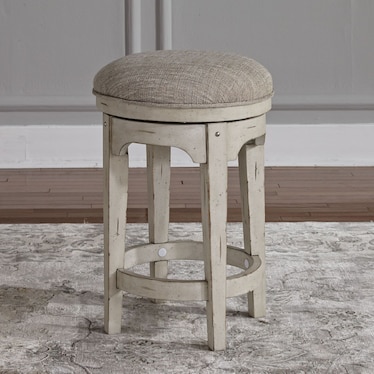 Antique White Swivel Stool