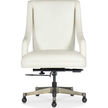 Modern White Leather Executive Chair