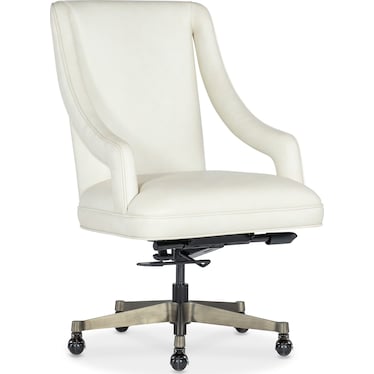 Modern White Leather Executive Chair