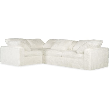 SS White Fabric Casual 4-Seat Sectional