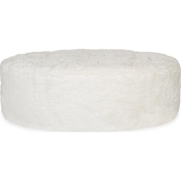 SS Large Casual White Fabric Ottoman
